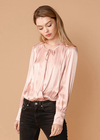 Andrea Tie Neck Long Sleeve Bodysuit