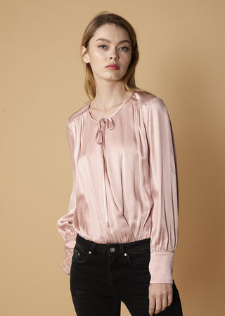 Andrea Tie Neck Long Sleeve Bodysuit