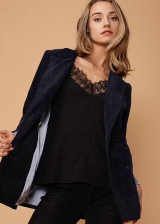 Arden Corduroy Double-Breasted Coat