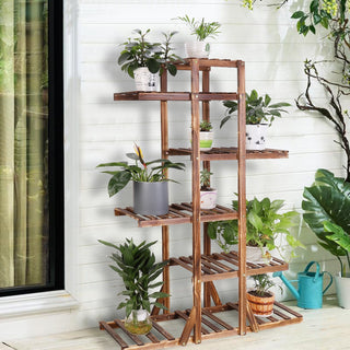 Indoor 6 Tier Wooden Decor Stand