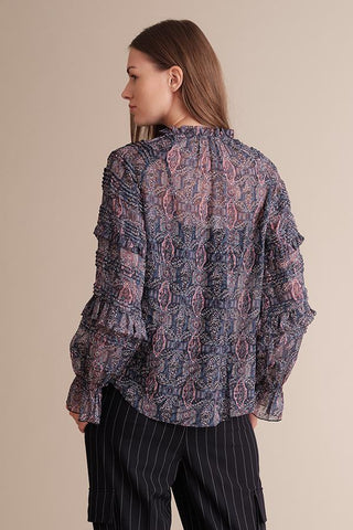 Kiara Silk Chiffon Ruffle Blouse