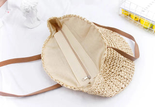 Riley Round Straw Beach Bag