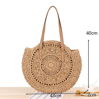 Riley Round Straw Beach Bag