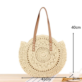 Riley Round Straw Beach Bag