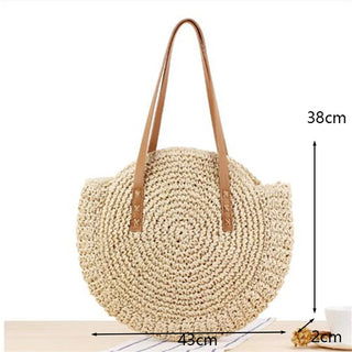 Riley Round Straw Beach Bag