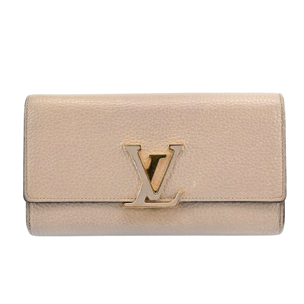 Louis Vuitton Capucines Beige Taurillon Leather Wallet
