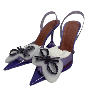 Amina Muaddi Rosie Crystal Embellished Bow-Detail PVC Pumps