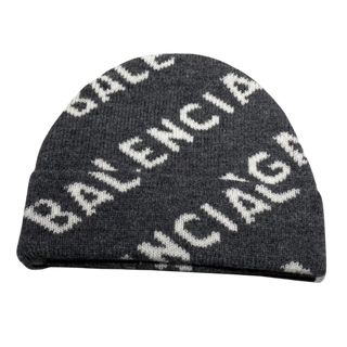 Balenciaga Allover Logo Wool Beanie