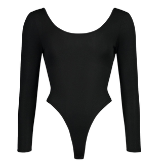 Boohoo Rib Long Sleeve Tie Back Bodysuit