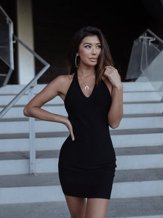 Steveston Halter Mini Dress & Cardigan Set