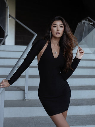 Steveston Halter Mini Dress & Cardigan Set