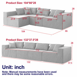104" Inch Modular Sectional Sofa