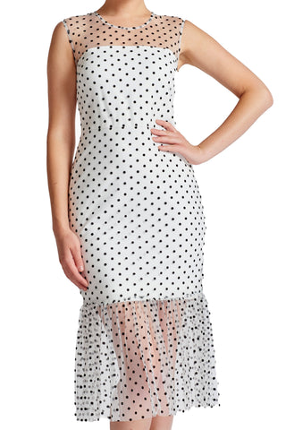 Polka Polka Midi Mesh Dress