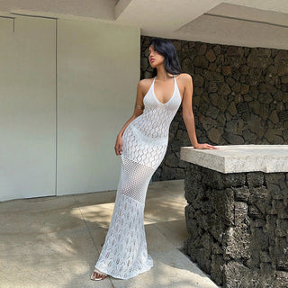 Boho Backless Maxi Swim Cover-Up
