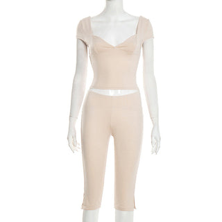 Del Mar Cropped Outfit Set in Apricot – view 3