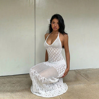 Boho Backless Maxi Swim Cover-Up
