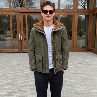 Hooded Winter Parka Coat w/Inner Fleece