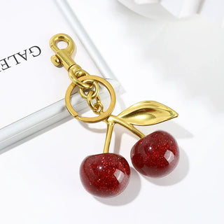 Red Cherry Pendant Bag Charm