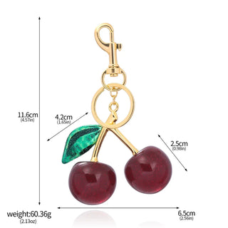 Red Cherry Pendant Bag Charm