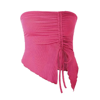 Drawstring Ruched Tube Top