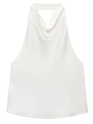 Odessa Satin Backless Halter Top