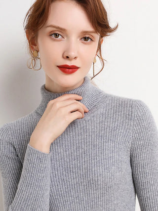 Soft Knitted Cashmere Pullover Turtleneck Sweater