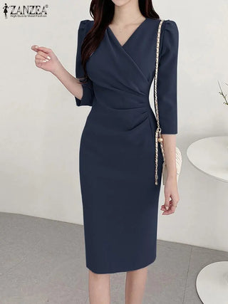 Ruched Knee-Length Dress
