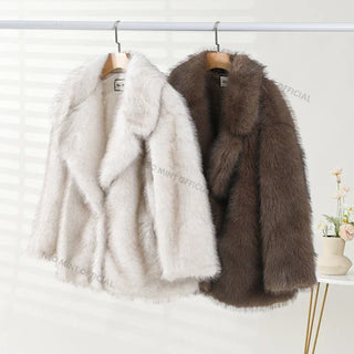 Oversized Gradient Fur Coat