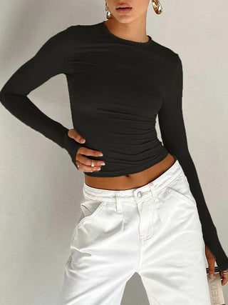Long Sleeve Slim Fit Crop Top