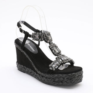 Velvet Wedge Sandals