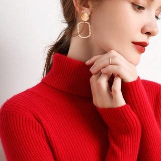 Soft Knitted Cashmere Pullover Turtleneck Sweater