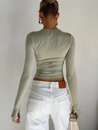 Long Sleeve Slim Fit Crop Top