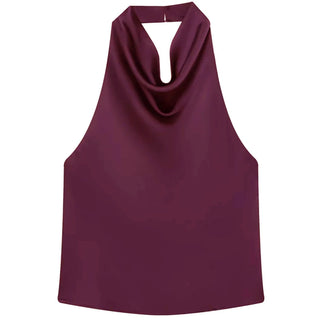 Odessa Satin Backless Halter Top
