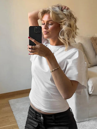 Gray Cropped Corset T-Shirt