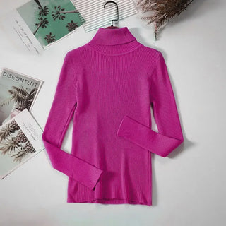 Women Sweater Pullover Winter Knitted Turtleneck Long Sleeve Slim