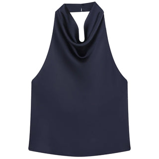 Odessa Satin Backless Halter Top