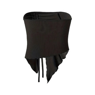 Drawstring Ruched Tube Top