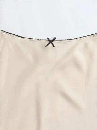 Satin Texture Bow Skirt