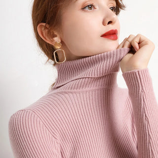 Soft Knitted Cashmere Pullover Turtleneck Sweater