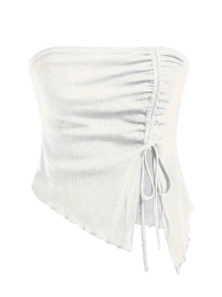 Drawstring Ruched Tube Top