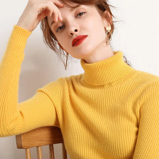 Soft Knitted Cashmere Pullover Turtleneck Sweater