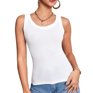 Solid Color Wave-Cut Camisole Tank Top