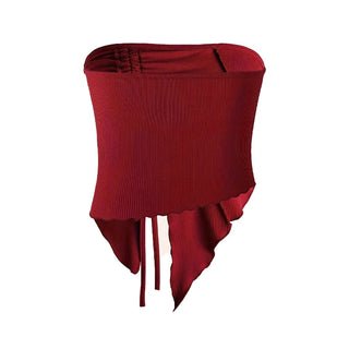 Drawstring Ruched Tube Top