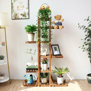 Indoor 6 Tier Wooden Decor Stand