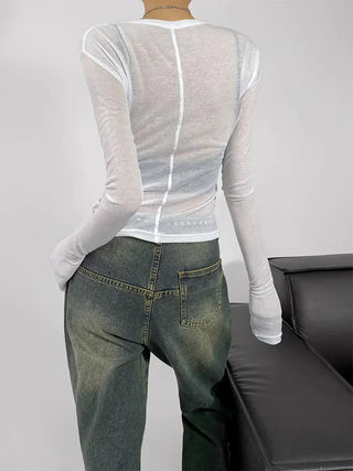 Cheyenne Semi Sheer Longsleeve Top