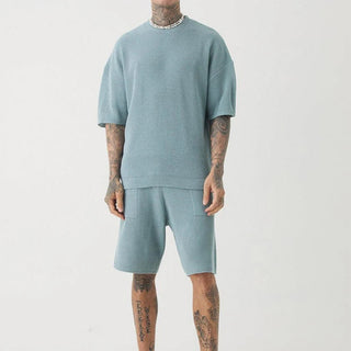 Luca Ribbed Half-Sleeve Tee