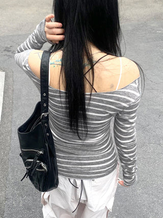 Sweetown Slim Long Sleeve Stripe Tee