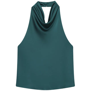 Odessa Satin Backless Halter Top