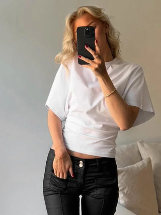 Gray Cropped Corset T-Shirt