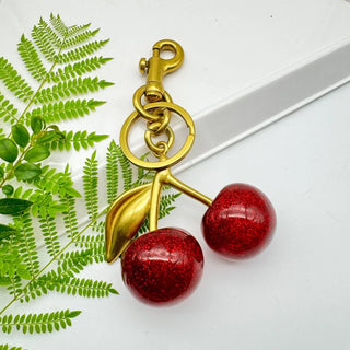 Red Cherry Pendant Bag Charm
